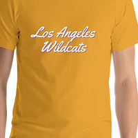 Thumbnail for Personalized Los Angeles T-Shirt - Gold - Shirt Close-Up View