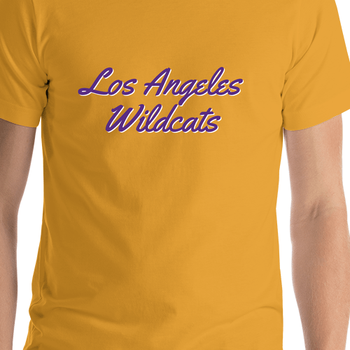 Personalized Los Angeles T-Shirt - Gold - Shirt Close-Up View