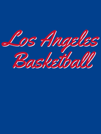 Thumbnail for Personalized Los Angeles Basketball T-Shirt - Blue - Decorate View