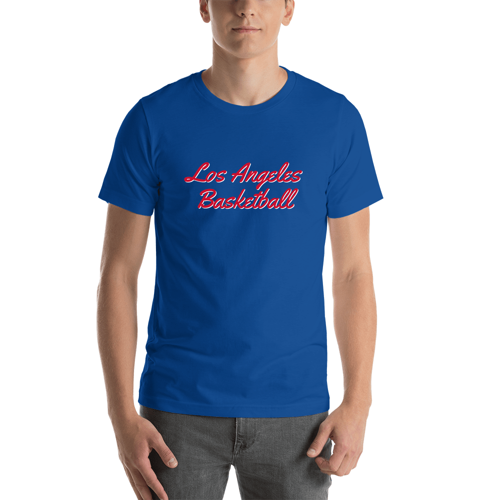 Personalized Los Angeles Basketball T-Shirt - Blue - Shirt View