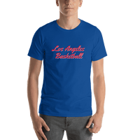 Thumbnail for Personalized Los Angeles Basketball T-Shirt - Blue - Shirt View