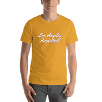 Thumbnail for Personalized Los Angeles Basketball T-Shirt - Gold - Shirt View