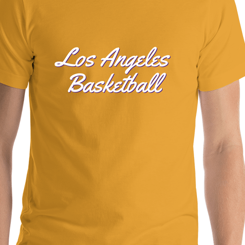 Personalized Los Angeles Basketball T-Shirt - Gold - Shirt Close-Up View
