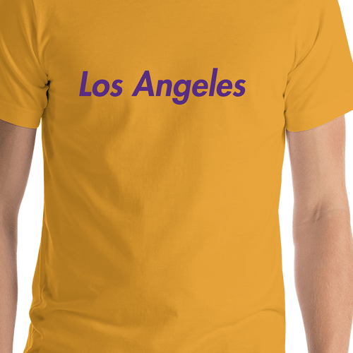 Personalized Los Angeles T-Shirt - Gold - Shirt Close-Up View