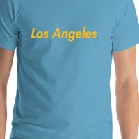 Thumbnail for Personalized Los Angeles T-Shirt - Blue - Shirt Close-Up View