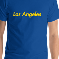 Thumbnail for Personalized Los Angeles T-Shirt - Blue - Shirt Close-Up View