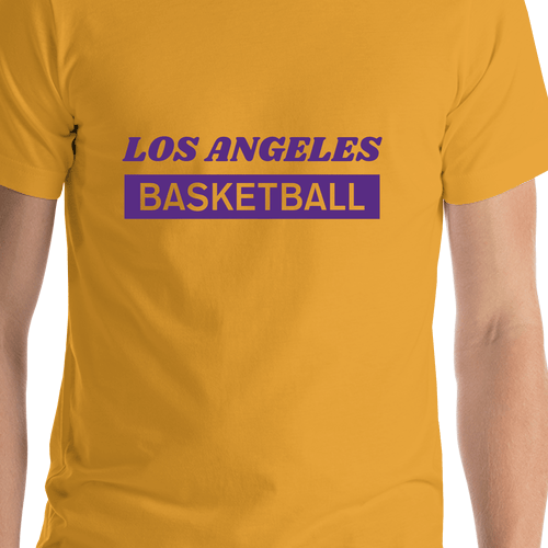 Los Angeles Basketball T-Shirt - Gold - Shirt Close-Up View