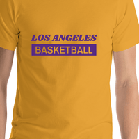 Thumbnail for Los Angeles Basketball T-Shirt - Gold - Shirt Close-Up View