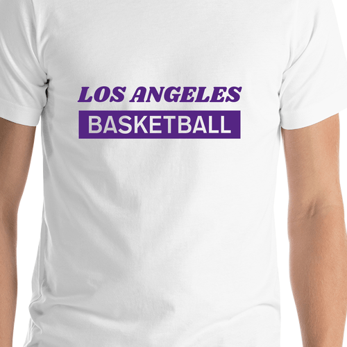 Los Angeles Basketball T-Shirt - White - Shirt Close-Up View