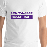 Thumbnail for Los Angeles Basketball T-Shirt - White - Shirt Close-Up View
