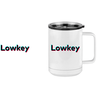 Thumbnail for Lowkey Coffee Mug Tumbler with Handle (15 oz) - TikTok Trends - Design View