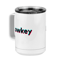 Thumbnail for Lowkey Coffee Mug Tumbler with Handle (15 oz) - TikTok Trends - Front Left View
