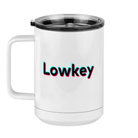 Thumbnail for Lowkey Coffee Mug Tumbler with Handle (15 oz) - TikTok Trends - Left View