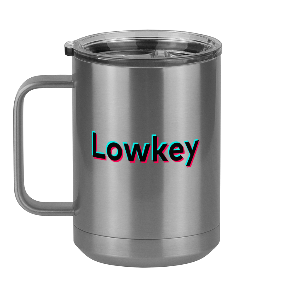 Lowkey Coffee Mug Tumbler with Handle (15 oz) - TikTok Trends - Left View