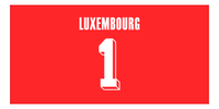 Thumbnail for Personalized Luxembourg Jersey Number Beach Towel - Red - Front View