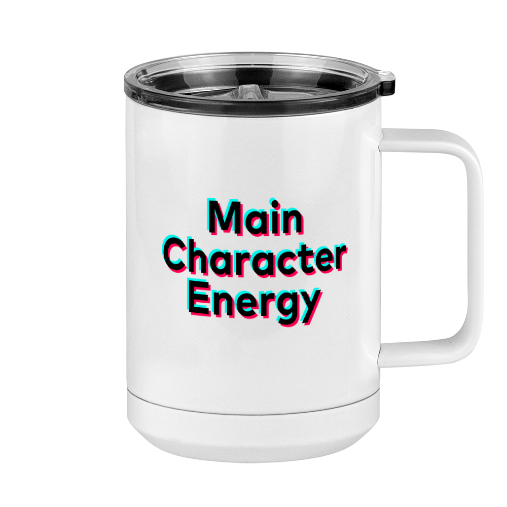 Main Character Energy Coffee Mug Tumbler with Handle (15 oz) - TikTok Trends - Right View