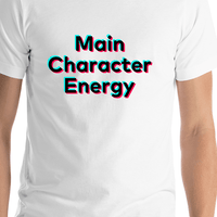 Thumbnail for Main Character Energy T-Shirt - White - TikTok Trends - Shirt Close-Up View