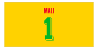 Thumbnail for Personalized Mali Jersey Number Beach Towel - Yellow - Front View