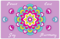 Thumbnail for Personalized Mandala Placemat I - Flower Center - Purple Background -  View