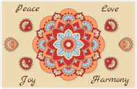 Thumbnail for Personalized Mandala Placemat I - Flower Center - Tan Background -  View