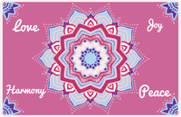 Thumbnail for Personalized Mandala Placemat II - Harmony Petals - Pink Background -  View