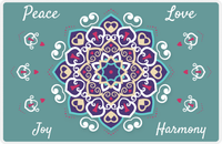 Thumbnail for Personalized Mandala Placemat III - Star Center - Teal Background -  View