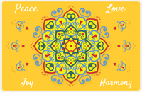 Thumbnail for Personalized Mandala Placemat III - Star Center - Yellow Background -  View
