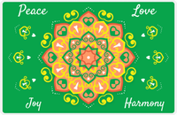 Thumbnail for Personalized Mandala Placemat III - Star Center - Green Background -  View