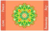 Thumbnail for Personalized Mandala Placemat IV - Sidebar Pattern - Orange Background -  View