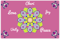 Thumbnail for Personalized Mandala Placemat V - Unity Flow - Pink Background -  View
