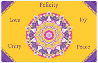 Thumbnail for Personalized Mandala Placemat VII - Corner Stars - Yellow Background -  View
