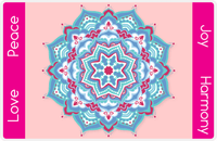 Thumbnail for Personalized Mandala Placemat VIII - Flower Points - Pink Background -  View