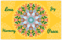 Thumbnail for Personalized Mandala Placemat IX - Mirror Background - Yellow Background -  View