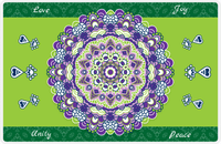 Thumbnail for Personalized Mandala Placemat X - Hearts Arrow - Green Background -  View