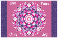 Thumbnail for Personalized Mandala Placemat XII - Heart Petals - Pink Background -  View