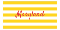 Thumbnail for Personalized Maryland Striped Beach Towel - Yellow and White - Front View