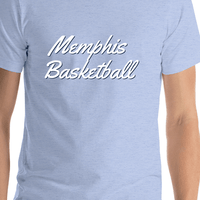 Thumbnail for Personalized Memphis Basketball T-Shirt - Blue - Shirt Close-Up View