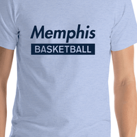 Thumbnail for Memphis Basketball T-Shirt - Blue - Shirt Close-Up View