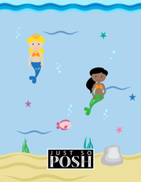 Thumbnail for Personalized Mermaid Notebook II - Blue Background - Blonde Mermaid - Back View