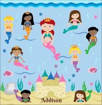 Thumbnail for Personalized Mermaid Shower Curtain II - Blue Background - Redhead Mermaid - Decorate View