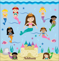 Thumbnail for Personalized Mermaid Shower Curtain II - Blue Background - Brunette Mermaid - Decorate View