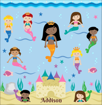 Thumbnail for Personalized Mermaid Shower Curtain II - Blue Background - Black Mermaid - Decorate View