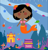 Thumbnail for Personalized Mermaid Shower Curtain V - Blue Background - Black Mermaid - Decorate View