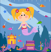 Thumbnail for Personalized Mermaid Shower Curtain V - Blue Background - Blonde Mermaid - Decorate View