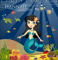 Thumbnail for Personalized Mermaid Shower Curtain VII - Blue Background - Asian Mermaid - Decorate View