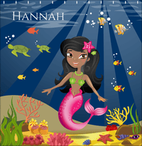 Thumbnail for Personalized Mermaid Shower Curtain VII - Blue Background - Black Mermaid - Decorate View