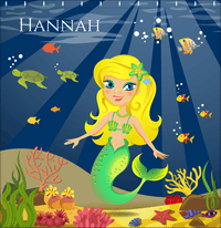 Thumbnail for Personalized Mermaid Shower Curtain VII - Blue Background - Blonde Mermaid - Decorate View