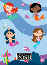 Thumbnail for Personalized Mermaid Journal I - Blue Background - Blonde Mermaid - Back View