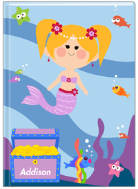 Thumbnail for Personalized Mermaid Journal I - Blue Background - Blonde Mermaid - Front View