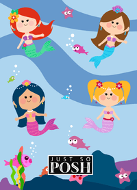 Thumbnail for Personalized Mermaid Journal I - Blue Background - Black Mermaid - Back View
